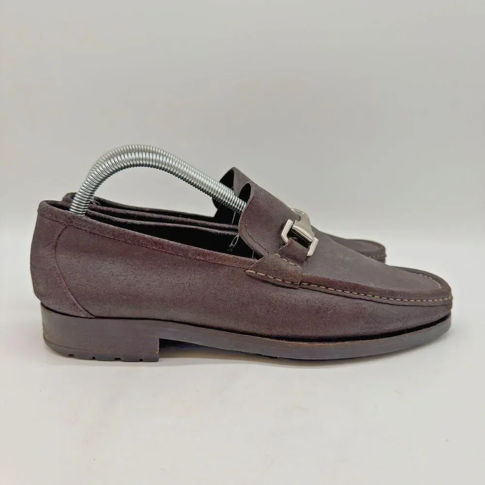 Allen Edmonds Fiesole Horse Bit Loafer Men's 9.5D Dark Brown Waxed Leather Shoes